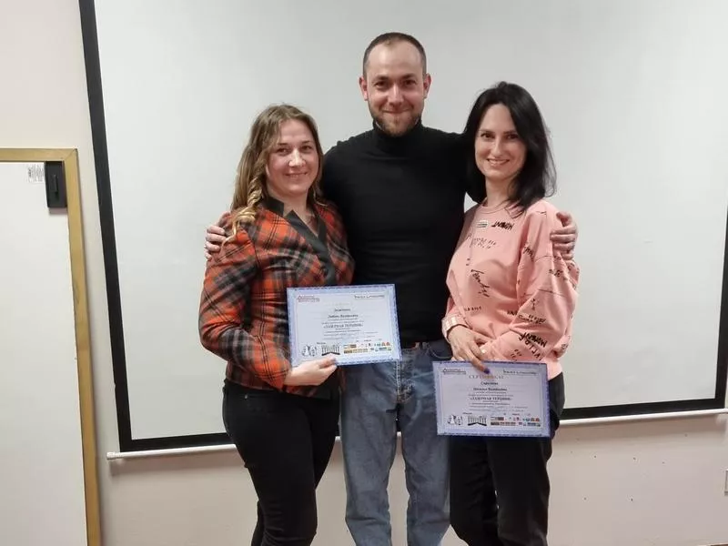 Участники занятия по лазерной терапии.